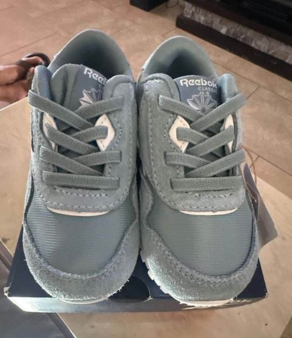 Reebok Classic Nylon Infant Slate/White Sneaker Infant 7